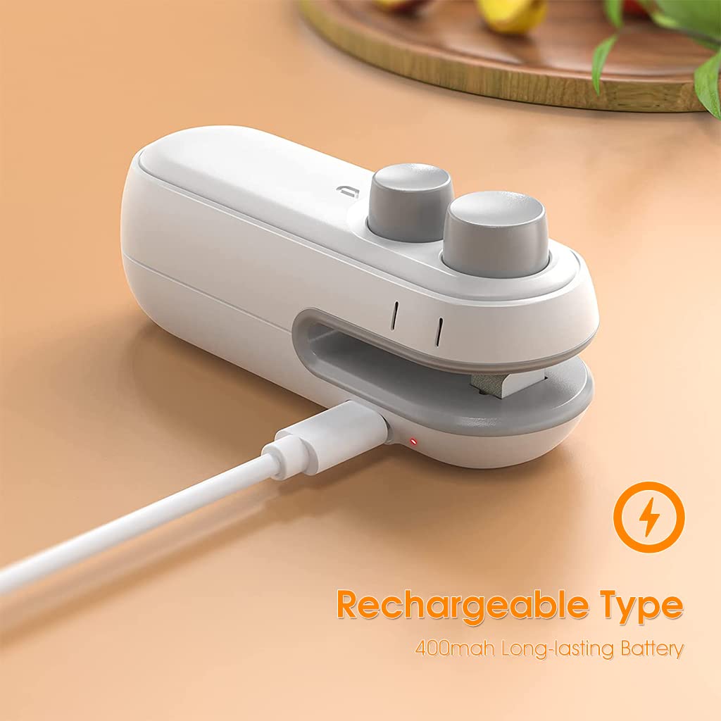 SkyShopy 00mAh Sealer for Plastic Bags, USB Bag Sealer, 2 in 1 Hot Bond Sealer with Cutter, Magnetic Bag Sealer, Mini Bag Sealer Rechargeable Bag Sealer for Chips Snack Bag, Various Bag Food SkyShopy 00mAh Sealer for Plastic Bags, USB Bag Sealer, 2 in 1 Hot Bond Sealer with Cutter, Magnetic Bag Sealer, Mini Bag Sealer Rechargeable Bag Sealer for Chips Snack Bag, Various Bag Food